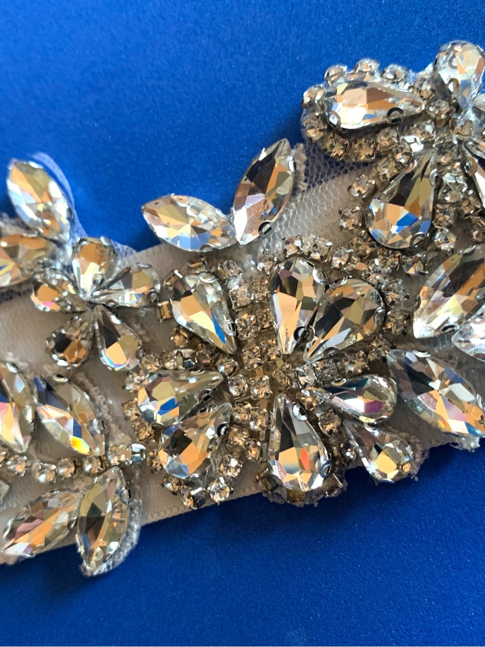 Wedding Crystal Embellished White Bridal Sash Belt